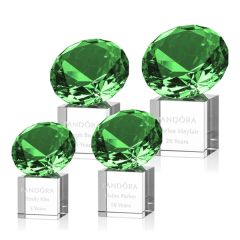 Gemstone Award On Cube - Emerald