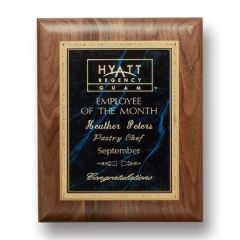 Gemstone Walnut Plaque - Walnut/Lapis
