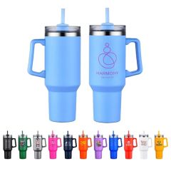 Genoa 40 Oz Vacuum Insulated Travel Mug With Straw
