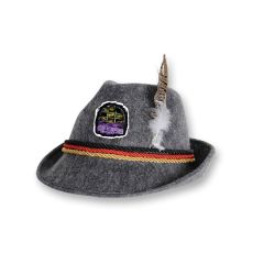 German Alpine Hat W/ Custom Printed Faux Leather Icon