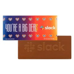 Giant 1 Lb Custom Molded Chocolate Bar In Full Color Gift Box