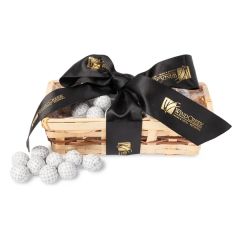 Gift Basket With Chocolate Foiled Golf Balls