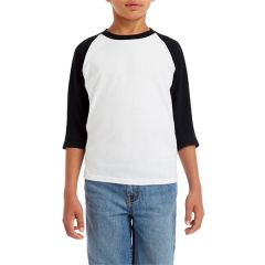 Gildan Youth Heavy Cotton Three-Quarter Raglan Sleeve T-...