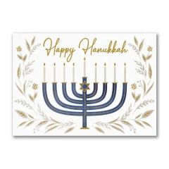 Gilded Menorah Holiday Card