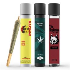 Glass Pre Roll Joint Tube With Custom Sticker / Label