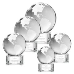 Globe Award On Paragon Base - Clear