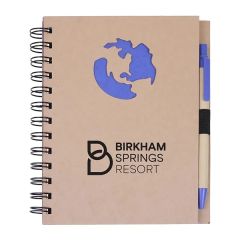 Globe Die Cut Spiral Notebook & Pen 5.875 Inch X 7 Inch