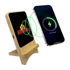 Glowing Light Up Logo 15W Wireless Charger & Phone Stand