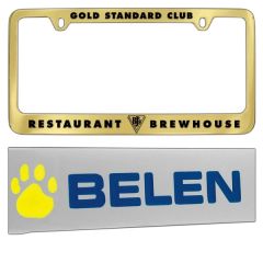 Gold Plated Solid Brass License Plate Frame