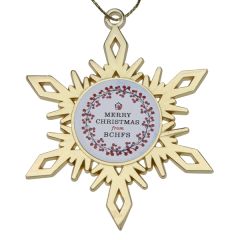 Gold Snowflake Christmas Holiday Ornament