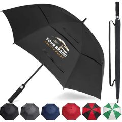 Golf Automatic Open Large Double Canopy Vented Umbrella