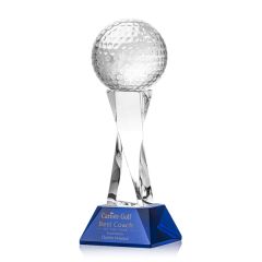 Golf Ball Award On Langport Base - Blue