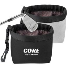 Golf Ball Cleaning Bag With Carabiner Clip