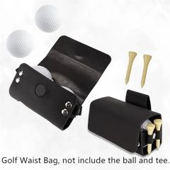 Golf Ball Waist Bag Leather Tee Holder