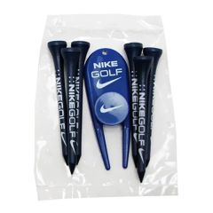 Golf Tee Poly Packet W/ 6 Tees, 2 Ball Markers & Divot Tool