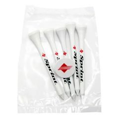 Golf Tee Poly Packet With 5 Tees & 1 Ball Marker