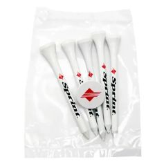 Golf Tee Poly Packet With 5 Tees & 1 Ball Marker