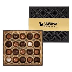 Gourmet Chocolate Truffles Gift Box Gold Band - 20PC