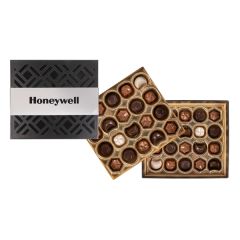 Gourmet Chocolate Truffles Gift Box Silver Band - 40PC