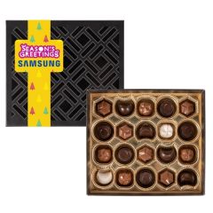 Gourmet Chocolate Truffles Gift Box W/ Square Band - 20PC