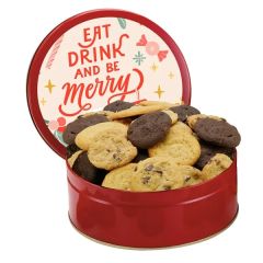 Gourmet Cookie Tin With 2 In. Cookies- Assorted