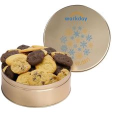 Gourmet Cookie Tin With 2 In. Cookies- Assorted