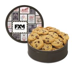 Gourmet Cookie Tin With 2 In. Cookies-Chocolate Chip Cookies