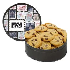 Gourmet Cookie Tin With 2 In. Cookies-Gourmet Chocolate Chip