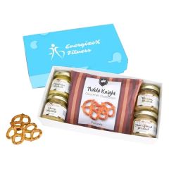 Gourmet Mustard Set With Pretzels In Gift Box