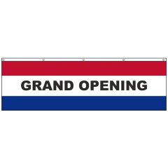 Grand Opening 3 Ft X 10 Ft Message Flag W/ Heading and Grommets