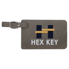 Gray Leatherette Luggage Tag