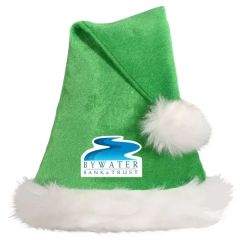 Green Santa Hats W/ White Plush Trim