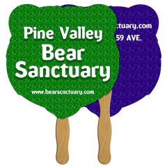 Grizzly Bear Hand Fan Full Color 2 Sides