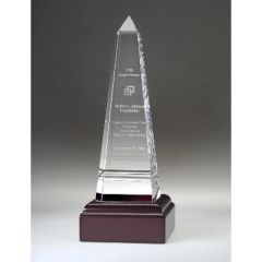 Grooved Obelisk With Wooden Base
