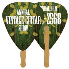 Guitar Pick Hand Fan Full Color 2 Sides