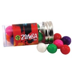 Gumballs In A 3 Inch Plastic Tube With Metal Cap