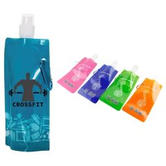 Gym Folding Water Bottle W/ Carabiner 17 Oz