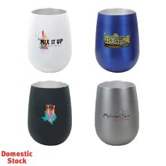 Halcyon 12 Oz Stainless Steel Wine Glass, Full Color Digi