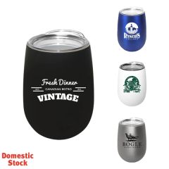 Halcyon 12 Oz Stainless Steel Wine Glass With Acrylic Lid