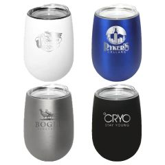 Halcyon 12 Oz Stainless Steel Wine Glass With Acrylic Lid