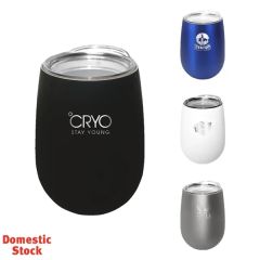 Halcyon 12 Oz Stainless Steel Wine Glass With Acrylic Lid