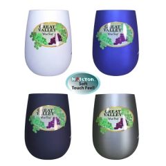 Halcyon 12 Oz Stainless Steel Wine Glass With Acrylic Lid