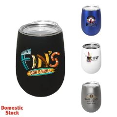 Halcyon 12 Oz Stainless Steel Wine Glass With Lid, Full C