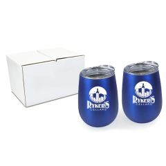 Halcyon 12 Oz Stainless Steel Wine Glass With Acrylic Lid