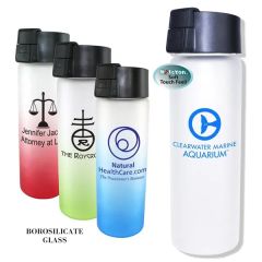 Halcyon 20 Oz Frosted Glass Bottle With Flip Top Lid