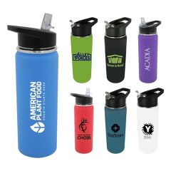 Halcyon 20 Oz Sports Bottle With Flip Straw Lid