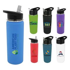 Halcyon 20 Oz Sports Bottle With Flip Straw Lid, Full Col