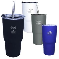 Halcyon 20 Oz Tumbler With Stainless Straw/Flip Top Lid,
