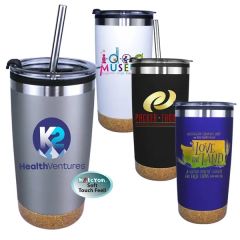 Halcyon 20 Oz Cork Bottom Tumbler With Stainless Straw/Fl