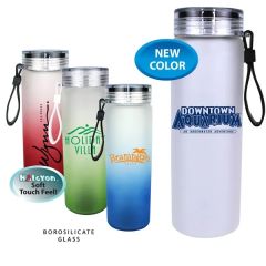 Halcyon 20 Oz Frosted Glass Bottle With Screw On Lid